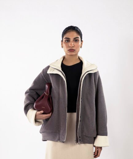 Women Dual-Collar Woven Jacket
